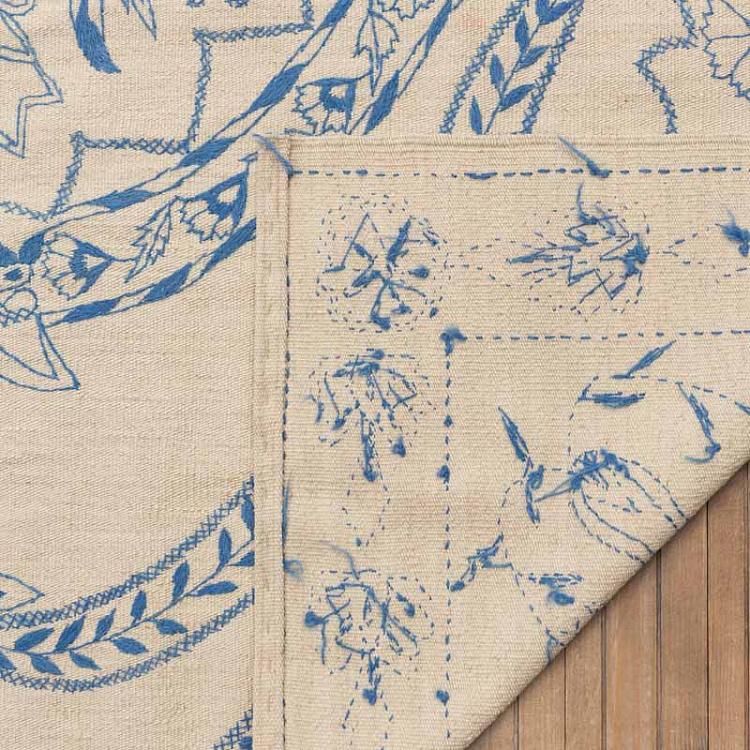 Безворсовый ковёр Килим Аддис Абеба синий Kilim Addis Ababa Blue