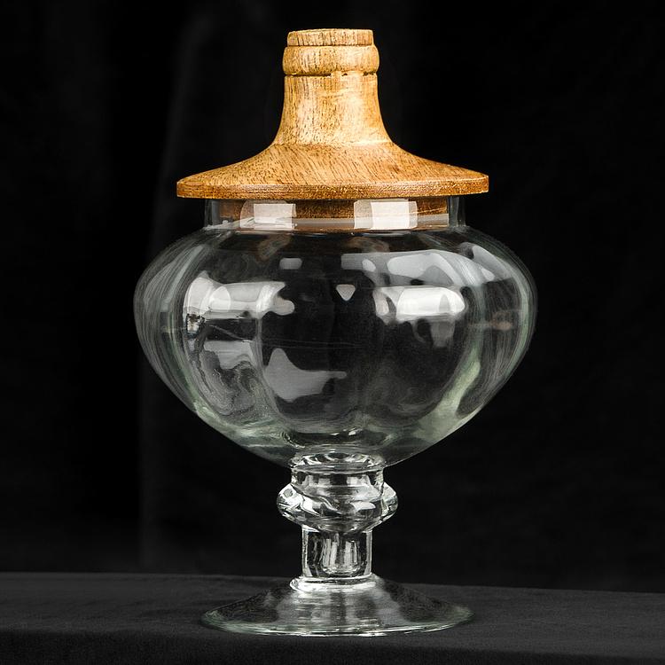 Конфетница с деревянной крышкой Малкольм Malcolm Airtight Jar