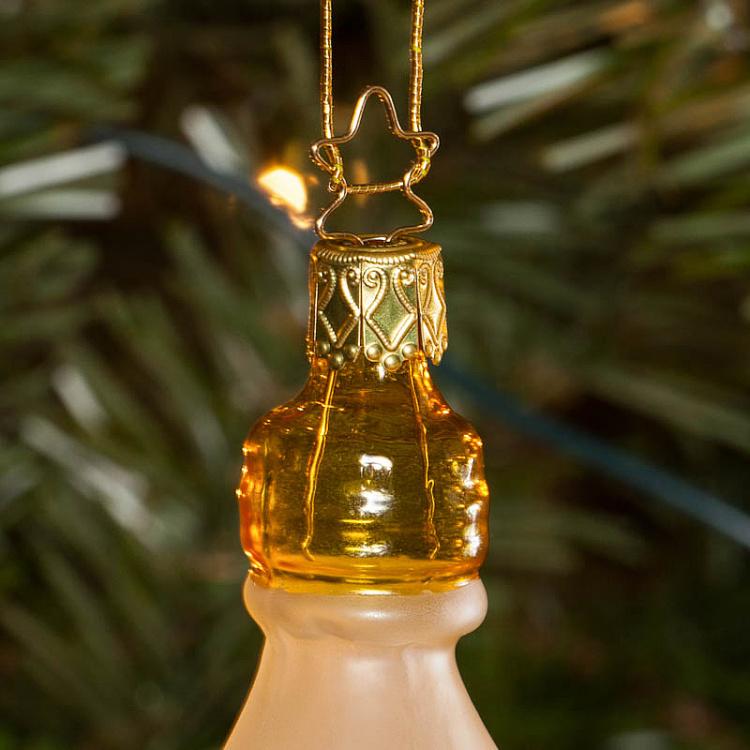 Ёлочная игрушка Бутылка джина Gin Bottle White Yellow 12,5 cm