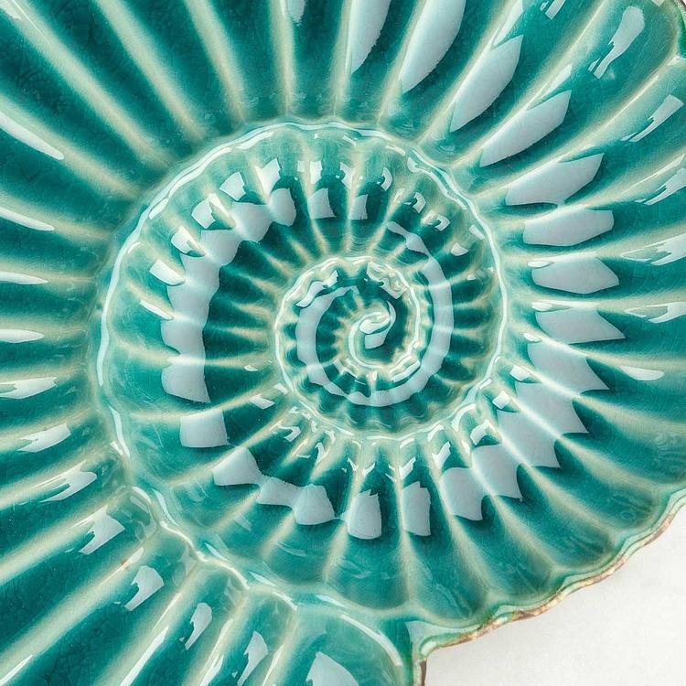 Круглое сервировочное блюдо Морская ракушка, L Aqua Round Shell Dish Large