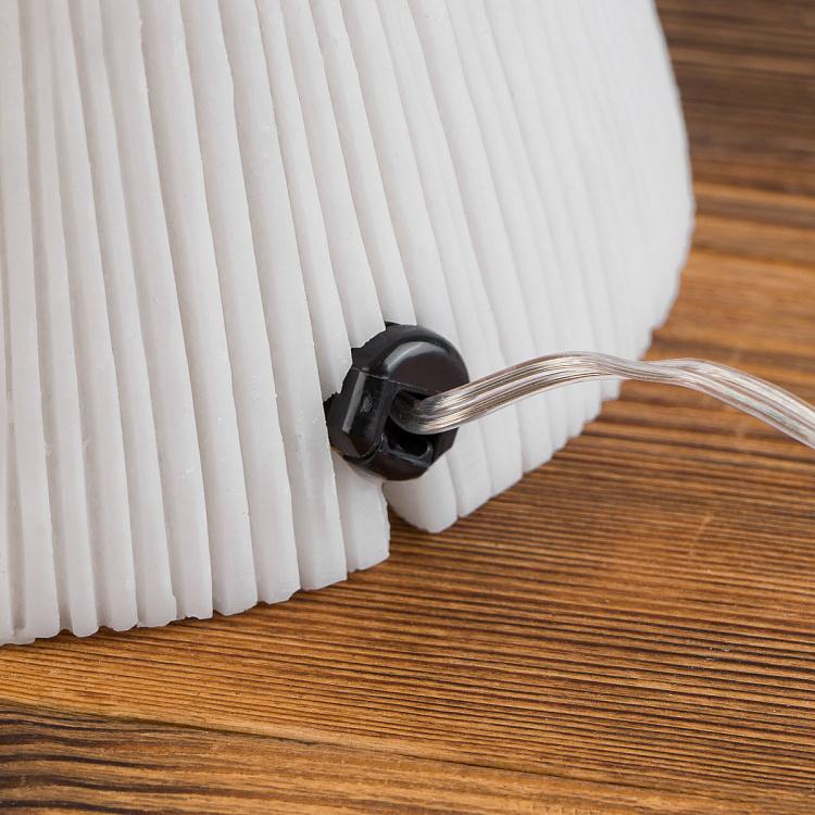 Ребристая настольная лампа с led-гирляндой внутри Гриб Ribbed Mushroom Lamp Led Garland