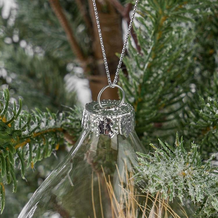 Набор из трёх ёлочных игрушек с колосьями внутри Set Of 3 Glass Dried Ear Of Corn Ball Clear 10 cm