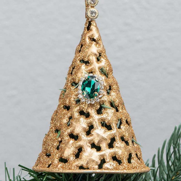 Верхушка на ёлку Полярная звезда золотистая с разноцветными стразами Wire Jewel Northern Star Tree Topper Multi 35 cm