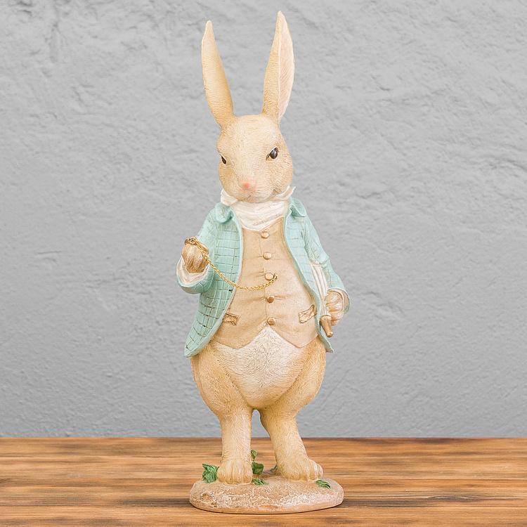 Новогодняя фигурка Опаздывающий кролик Too Late Rabbit Cream Blue 41 cm