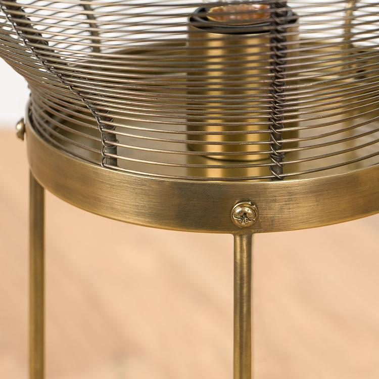 Настольная лампа с патиной Сетчатый шар Mesh Bulb Brass Patina Lamp