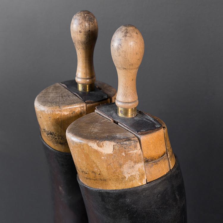 Винтажные сапоги для верховой езды 4 Vintage Black Riding Boots With Shoe Lasts 4