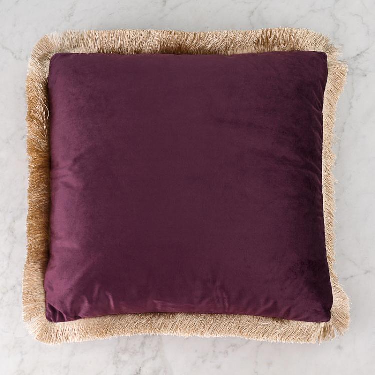 Декоративная подушка с бахромой и цветочным орнаментом Cushion With Fringes Floral Design