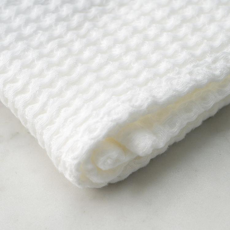 Белое вафельное полотенце-салфетка Модал 30x40 см Modal Waffle Washcloth Towel White 30x40 cm