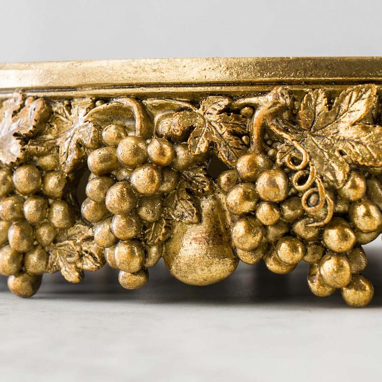Поднос зеркальный с золотым виноградом Mirror Tray With Golden Grapes