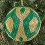 Ёлочная игрушка Beads Ball Gold And Green 9 cm