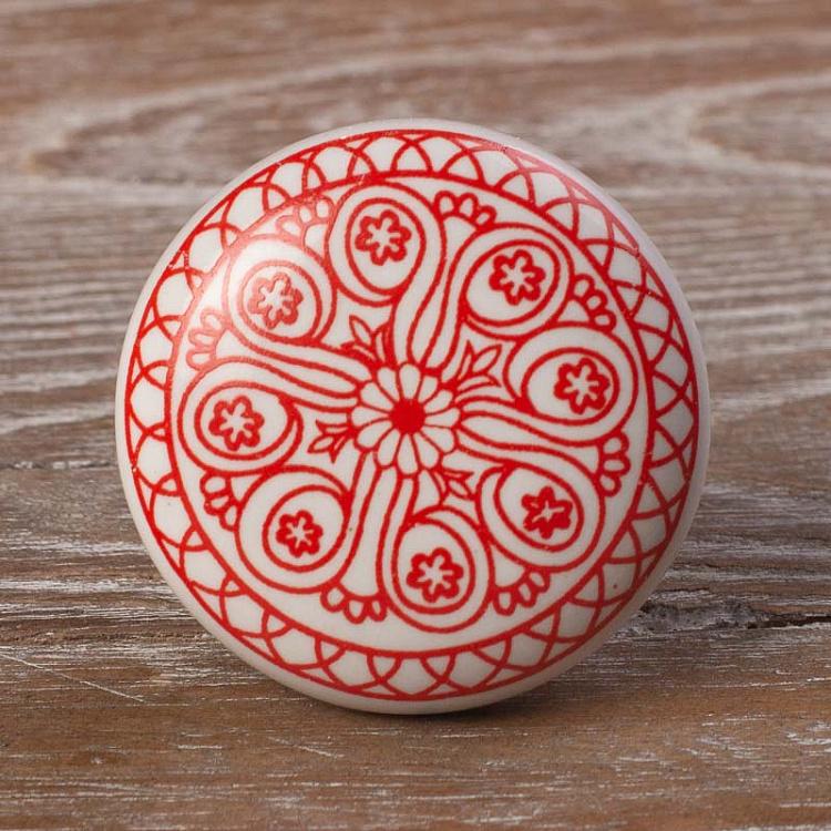 Мебельная ручка-кнопка Деко красная Deco Rouge Knob