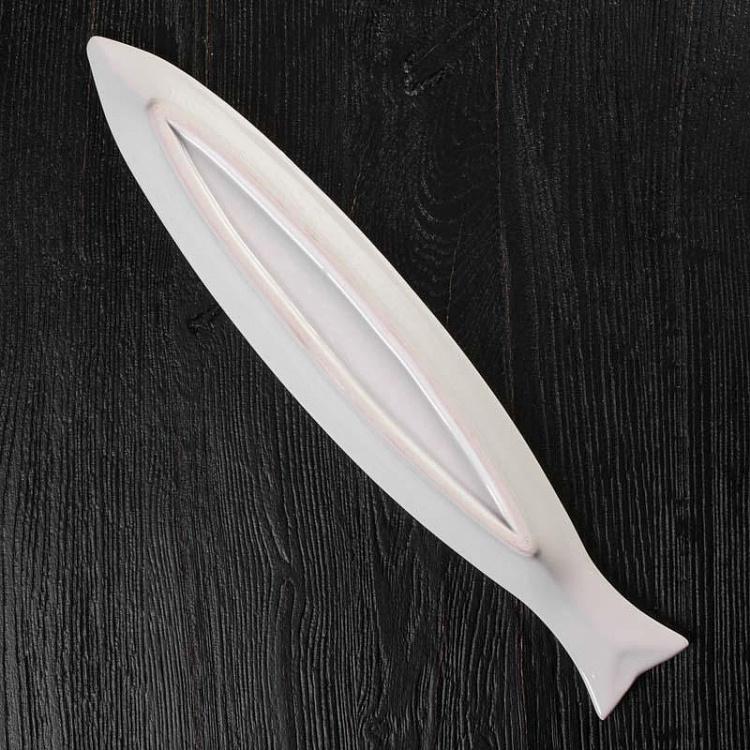 Длинное сервировочное блюдо Атлантика Atlantide Long Plate Poisson Blanc А Olives