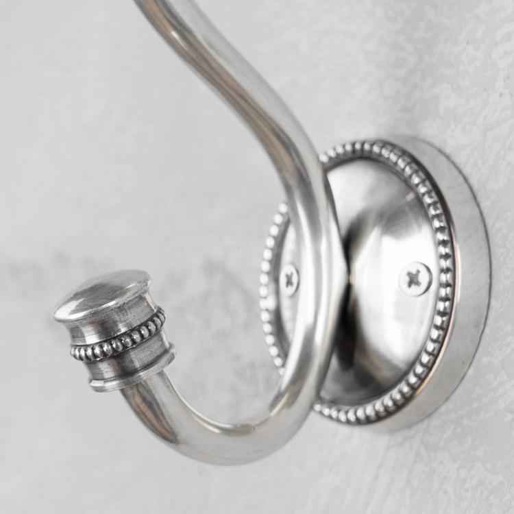 Двухрожковый крючок цвета состаренного серебра Single Hook Antique Silver