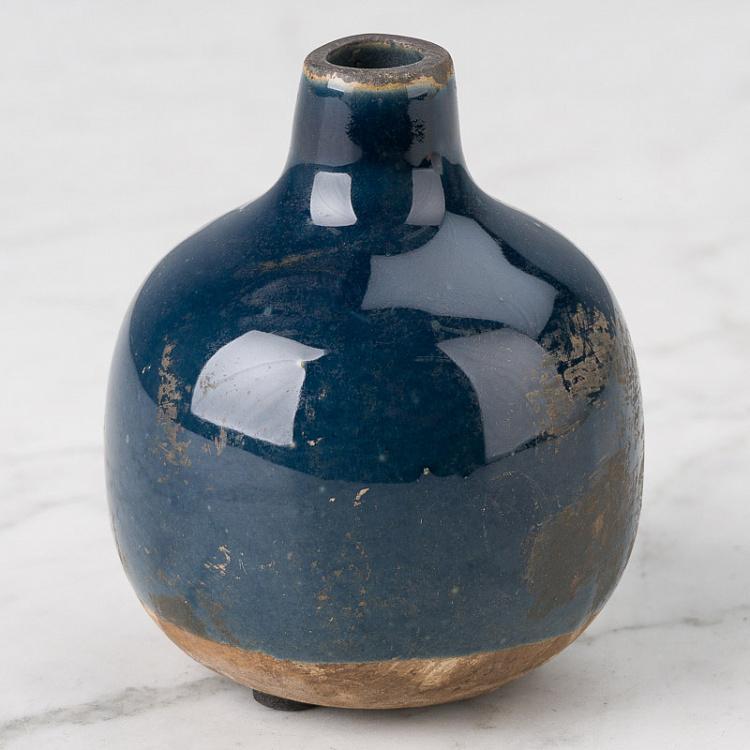 Керамическая тёмно-синяя мини-ваза Ceramic Vase Dark Blue Mini