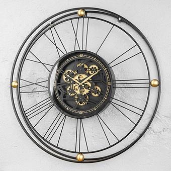 Industrial Wall Clock With Gears