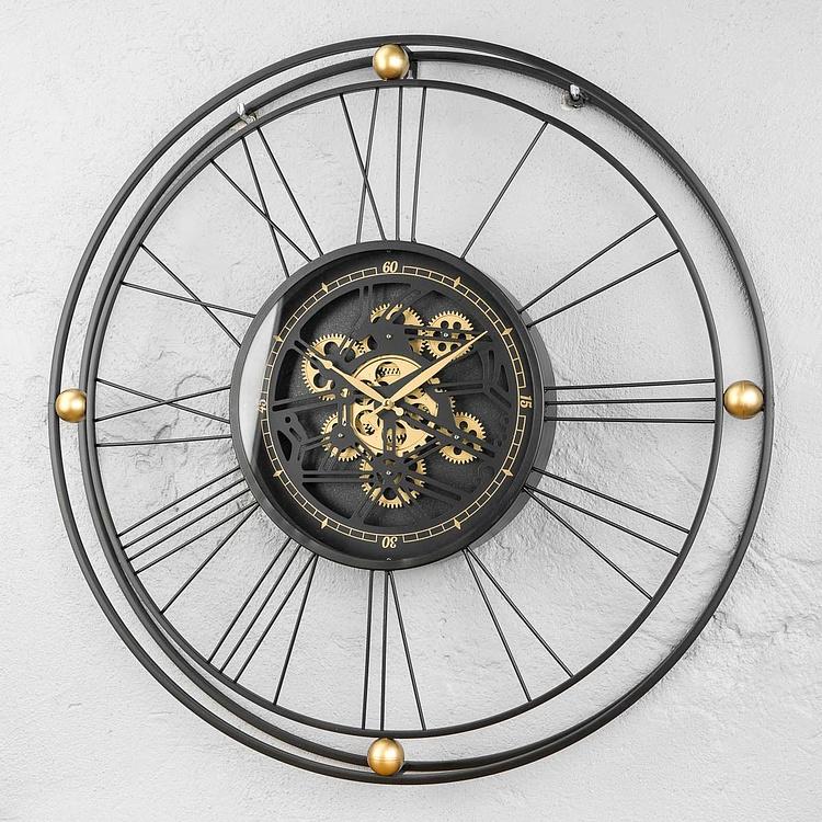 Настенные часы Индастриал с шестерёнками Industrial Wall Clock With Gears