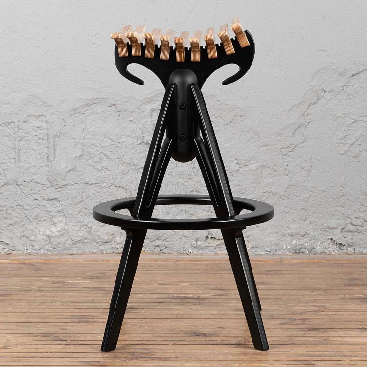Бежевый высокий барный стул Бык Bull Barstool High Natural/Black