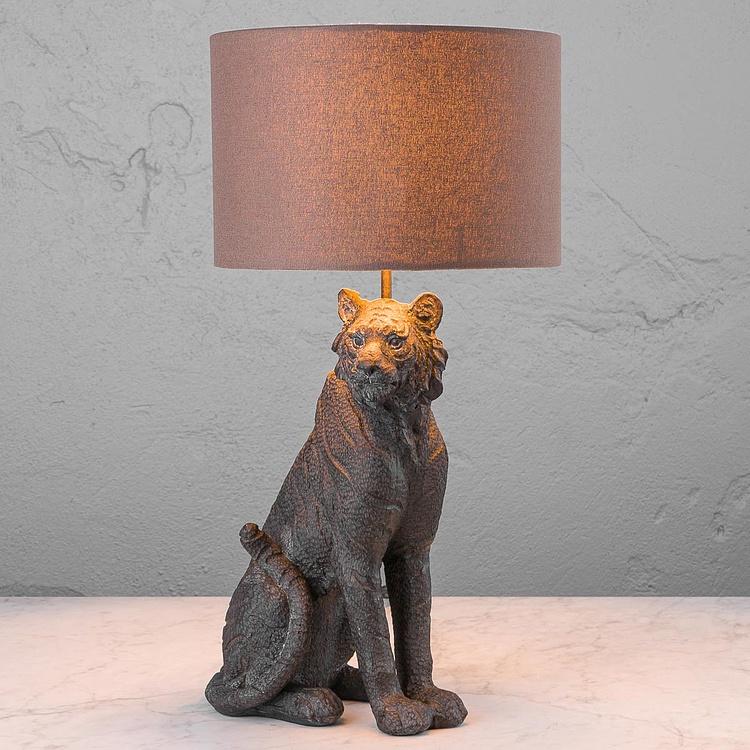 Настольная лампа с абажуром Сидящий тигр Seated Tiger Lamp With Shade