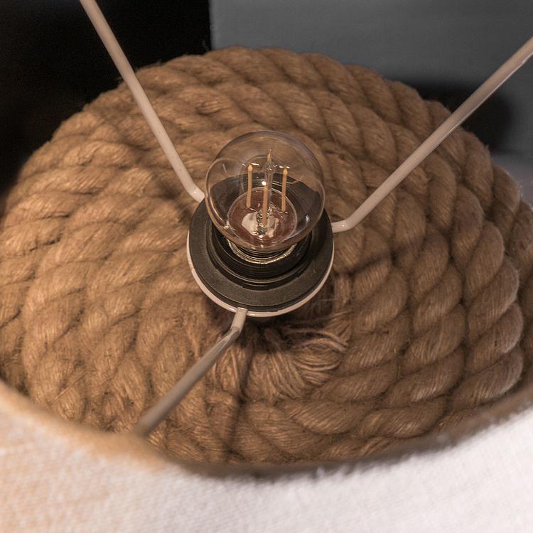 Настольная лампа с абажуром Канат Rope Coil Table Lamp With Coolie Shade Hemp Sand