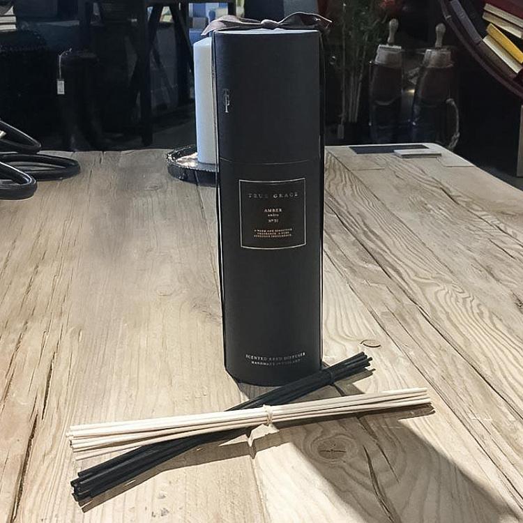 Аромадиффузор набор (палочки, жидкость, бутылочка) Янтарь, 200 мл Small Reed Diffuser Amber 200 ml