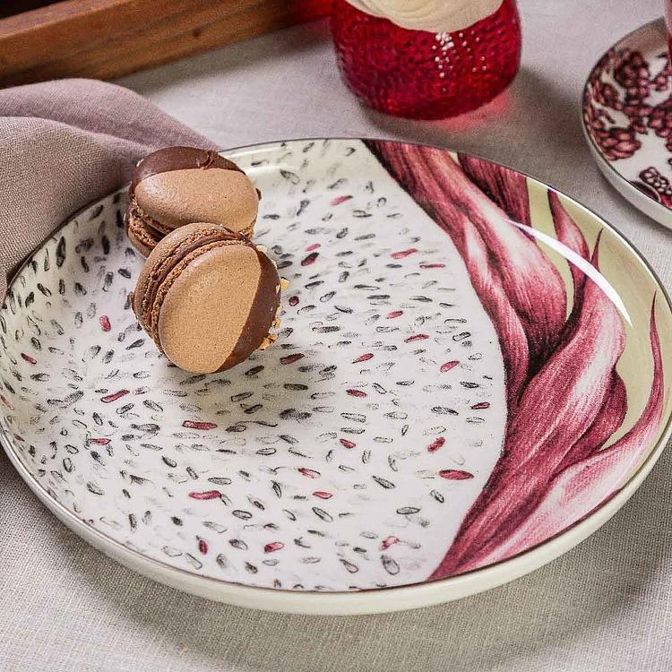 Жёлтая десертная тарелка с дрэгон фрут Экзо Exo Dessert Plate Dragon Fruit Yellow