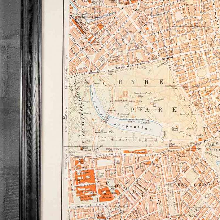 Картина-принт Карта Лондона, L Map London Large