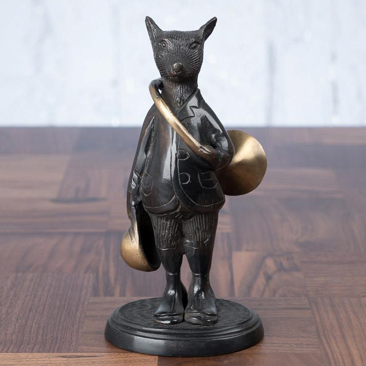 Статуэтка Лис с горном  Fox With Horn Bronze Finish