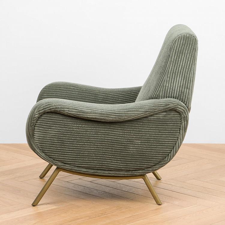 Зелёное кресло Альберт Albert Armchair Green Velvet