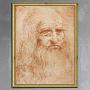Картина-принт Da Vinci Drawing, Gold Frame