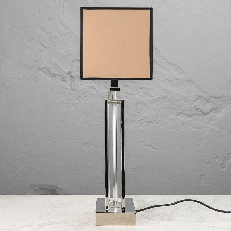Настольная лампа Арлингтон из стекла и никелированной стали Lamp Arlington Crystal