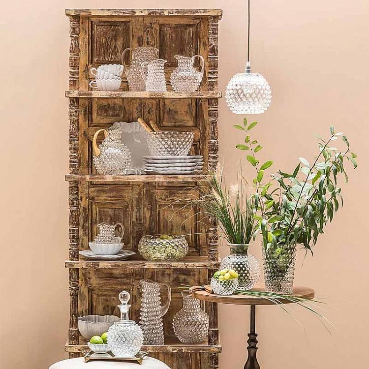 Круглая прозрачная ваза Диамант Round Clear Vase Hobnail