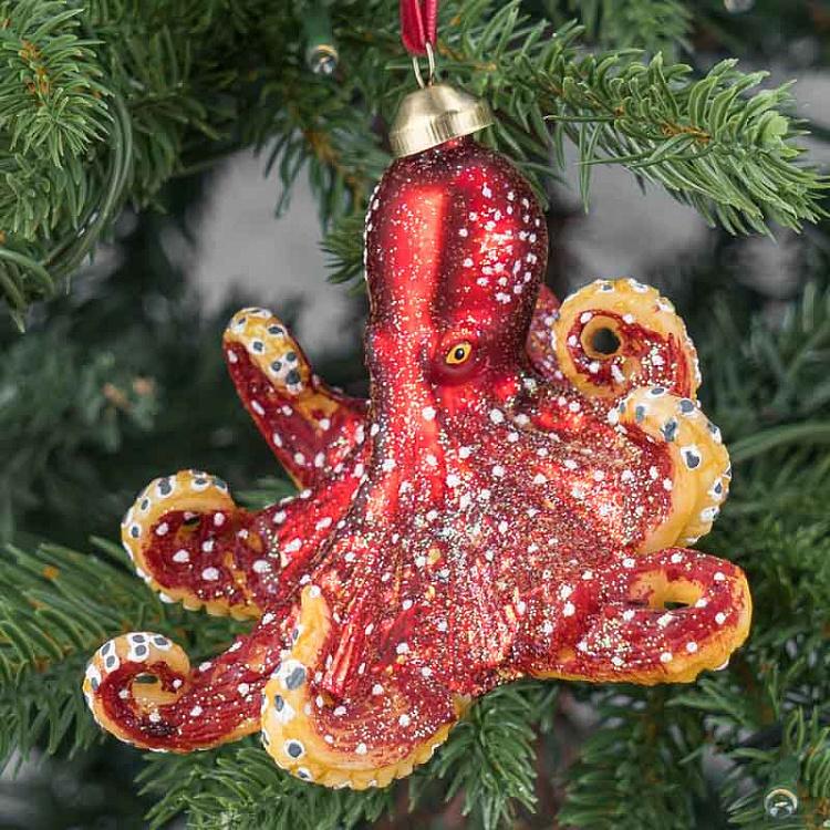Ёлочная игрушка Осьминог Glass Octopus 10,5 cm