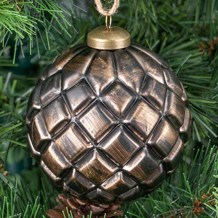 Стеклянный чёрный ёлочный шар Glass Ball Black 9 cm