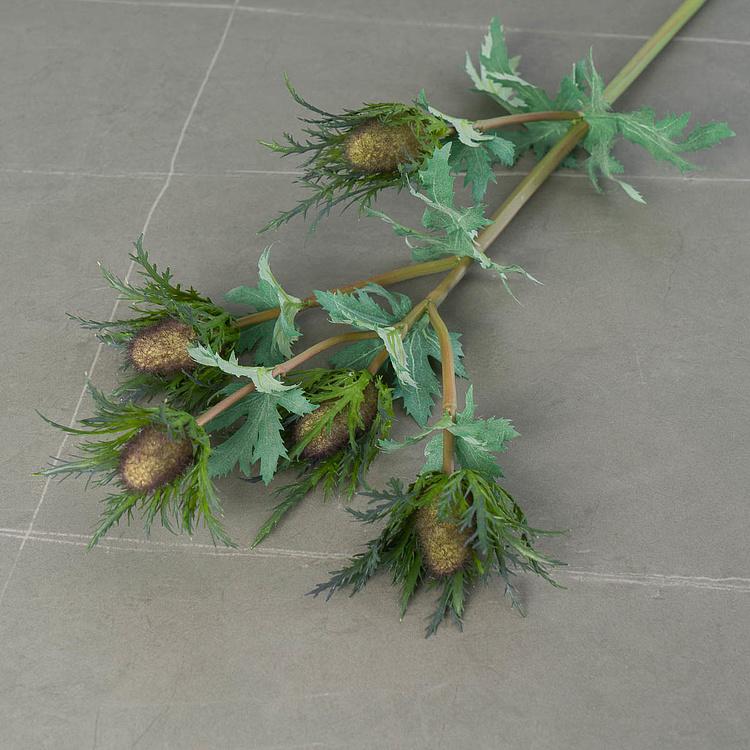 Искусственный дымчато-фиолетово-зелёный эрингиум Гигант Giganteum Eryngium Smoky Purple 75 cm