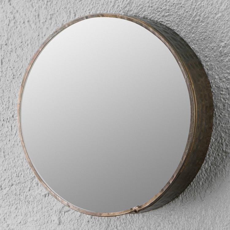 Круглое зеркало с кованой кромкой Hammered Edge Round Mirror
