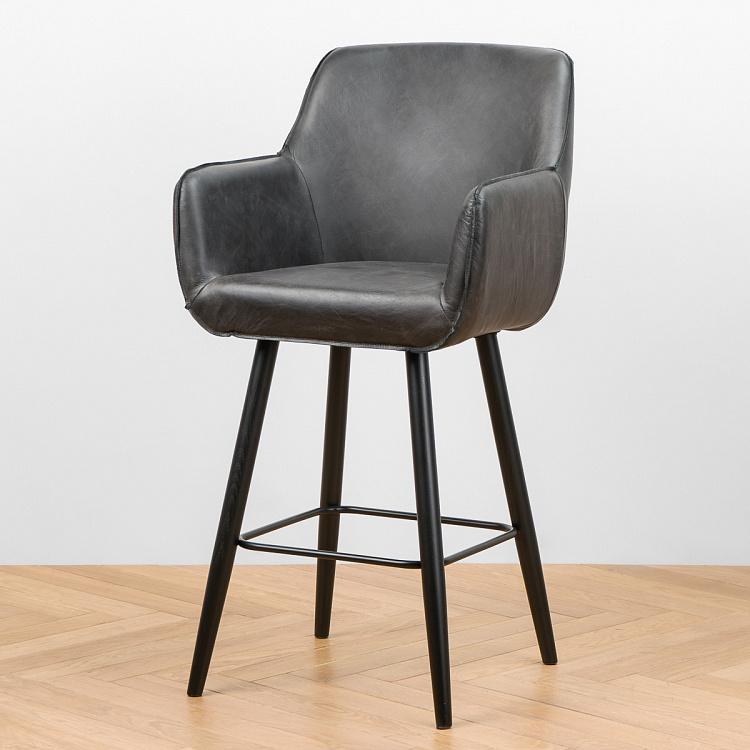 Барный стул Кофе, чёрные ножки Coffee Barstool, Oak Black