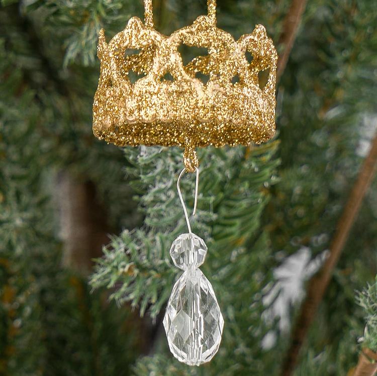 Ёлочная игрушка Золотистый воздушный шар Wire Jewel Hot Air Balloon Gold 24 cm