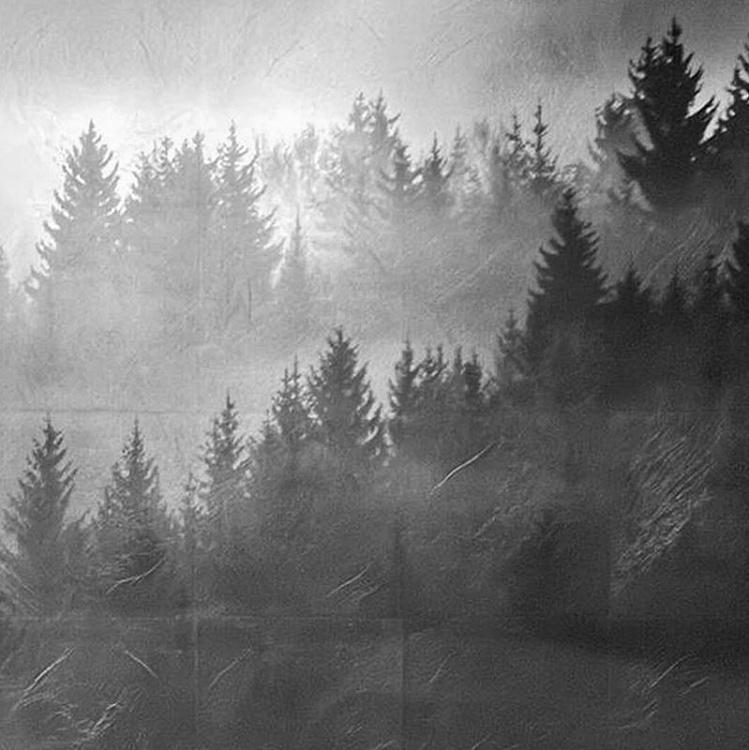 Картина Лес 2, платиновая поталь Forest Platinum 2