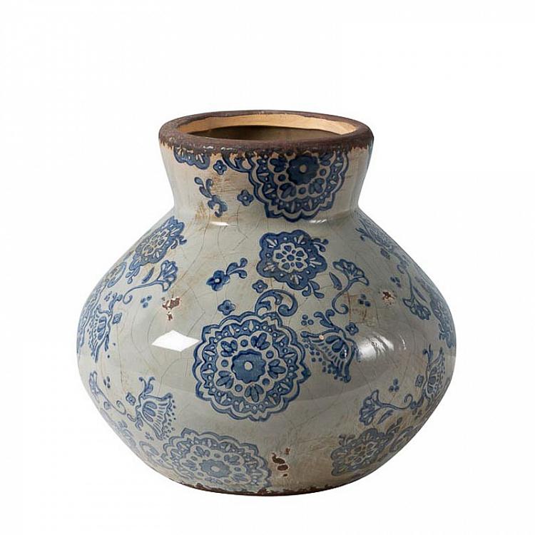 Низкая расширяющаяся ваза с цветочным узором Flowery Vase Flared