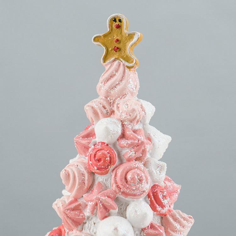 Новогодняя фигурка Сладкая ёлка зелёно-розовая Candy Cone Tree On Stand Pink Green 20,5 cm