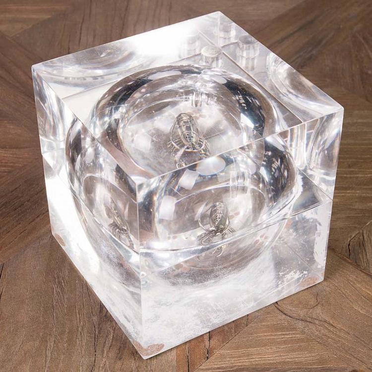 Статуэтка Элегантный куб со сферой внутри, S Elegant Cube With Sphere Small