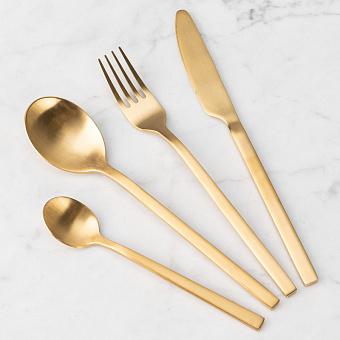 Set Of 4 Cutlery Matt Gold