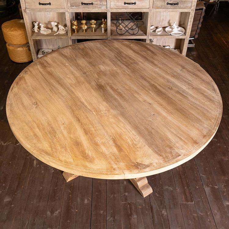 Круглый обеденный стол из дерева манго Вальбель Valbell Round Dining Table Mango Wood