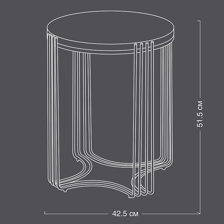 Прикроватный столик со столешницей из керамической плитки Ортея Hortea Side Table Ceramic Tiles