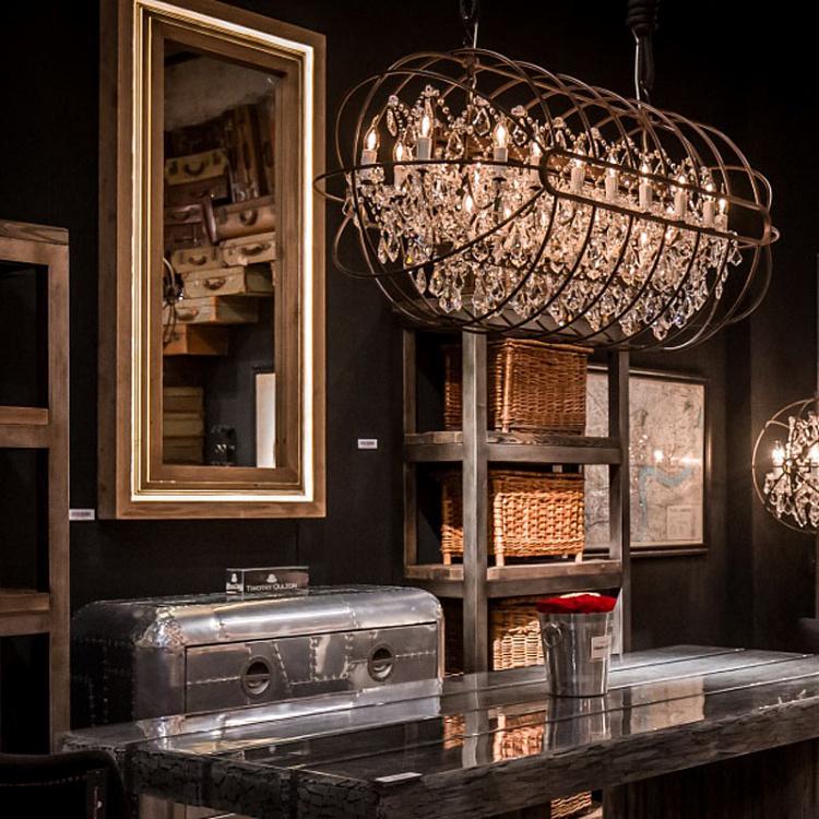 Прямоугольная Хрустальная люстра с гироскопом, S Gyro Crystal Rectangular Pendant Small