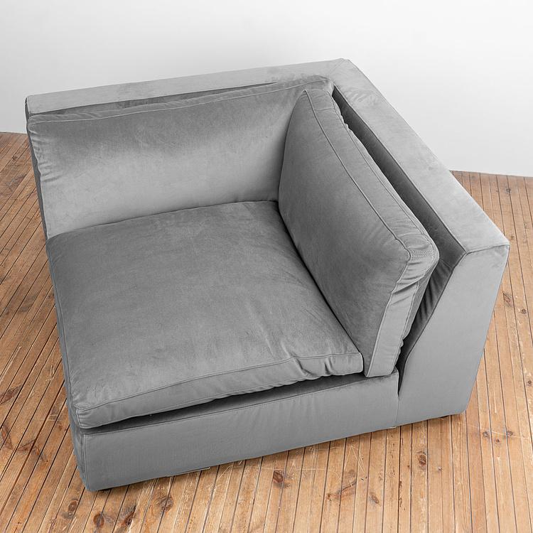 Угловой модульный бархатный диван Зенна 2, S Zenna Group Small 2 Velvet