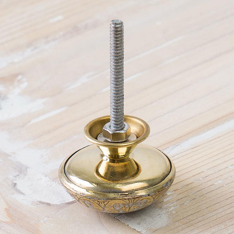 Мебельная ручка из латуни с травлением Рыбки, белая Fish Motif Etched Brass Knob White