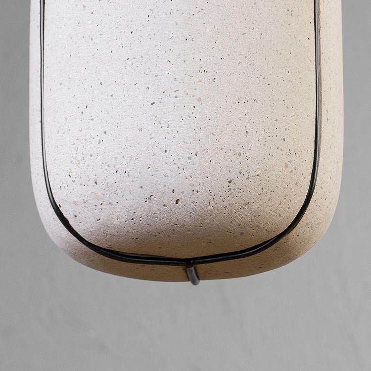 Подвесное серо-белое кашпо-чаша Эффектори Бетон, S Effectory Beton Hanging Bowl White Sand Small