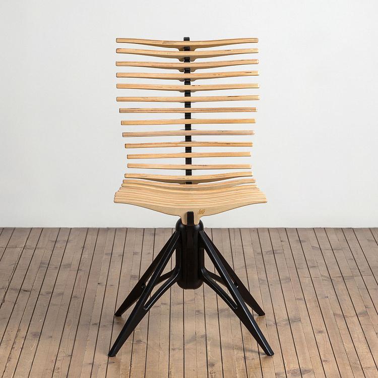 Бежевый стул Скелетон Skeleton Chair Natural/Black
