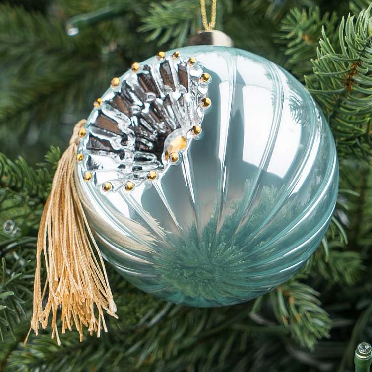 Ёлочная игрушка Зелёный шар с окошком Ball With Window Green 8 cm